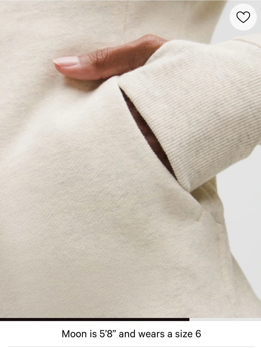 NWT lululemon athletica women’s cream Scuba Full-Zip Hoodie sweatshirt sz 8